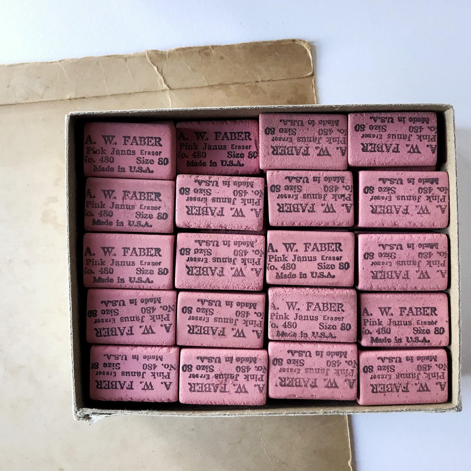 Box of A.W. Faber chalk blocks with a white background