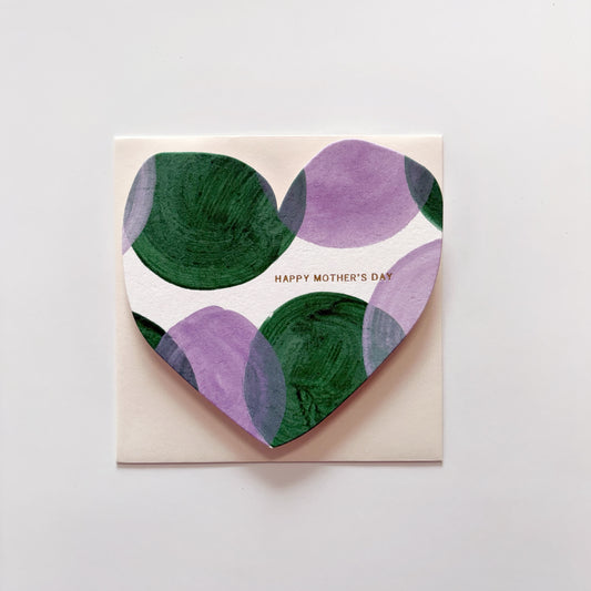 Mother's Day Heart No.004 "Purple & Green"