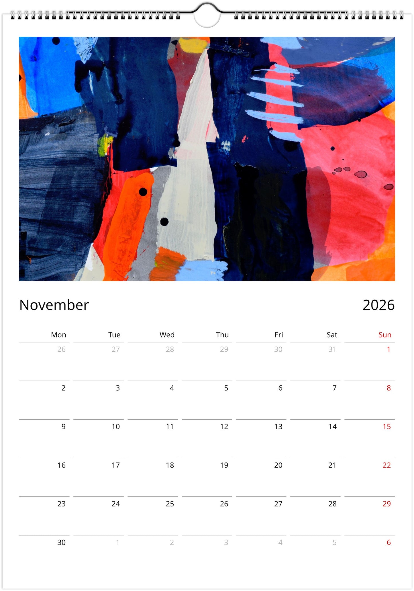A Year in Colour 2026 Wall Calendar (US & CA)