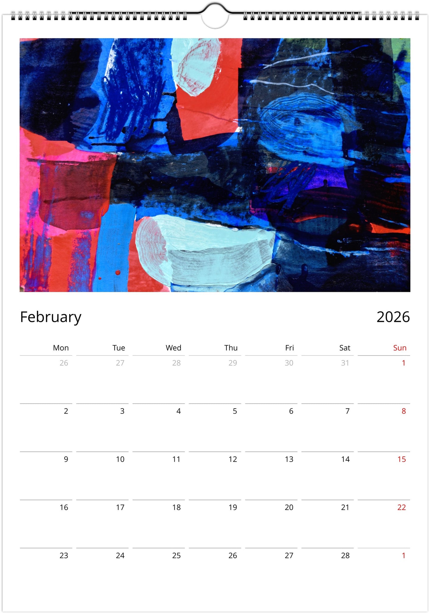 A Year in Colour 2026 Wall Calendar (US & CA)