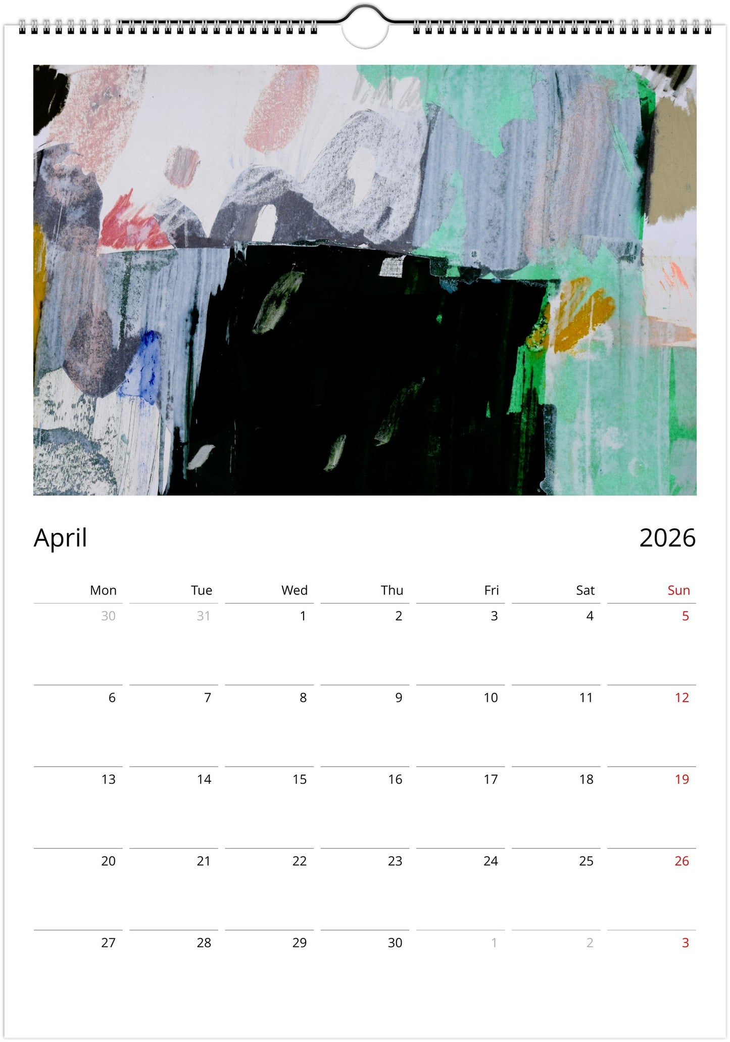 A Year in Colour 2026 Wall Calendar (US & CA)